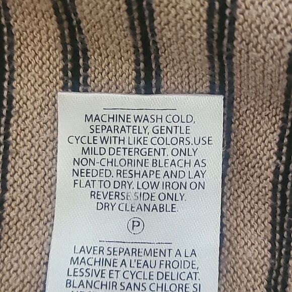 Volcom Tan and Black Striped Cardigan Cotton Blend Light Weight Size S - Picture 11 of 11